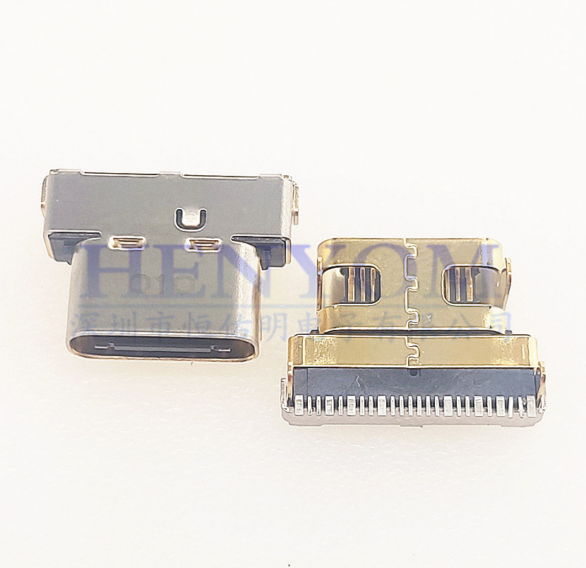 TYPE-C 24P贴片母座 单排SMD板上接口