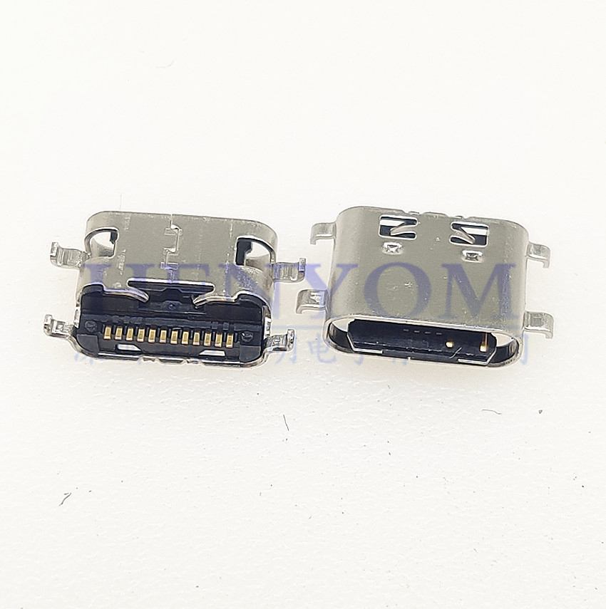 TYPE-C 12P沉板母座 单排贴片SMD充电接口连接器